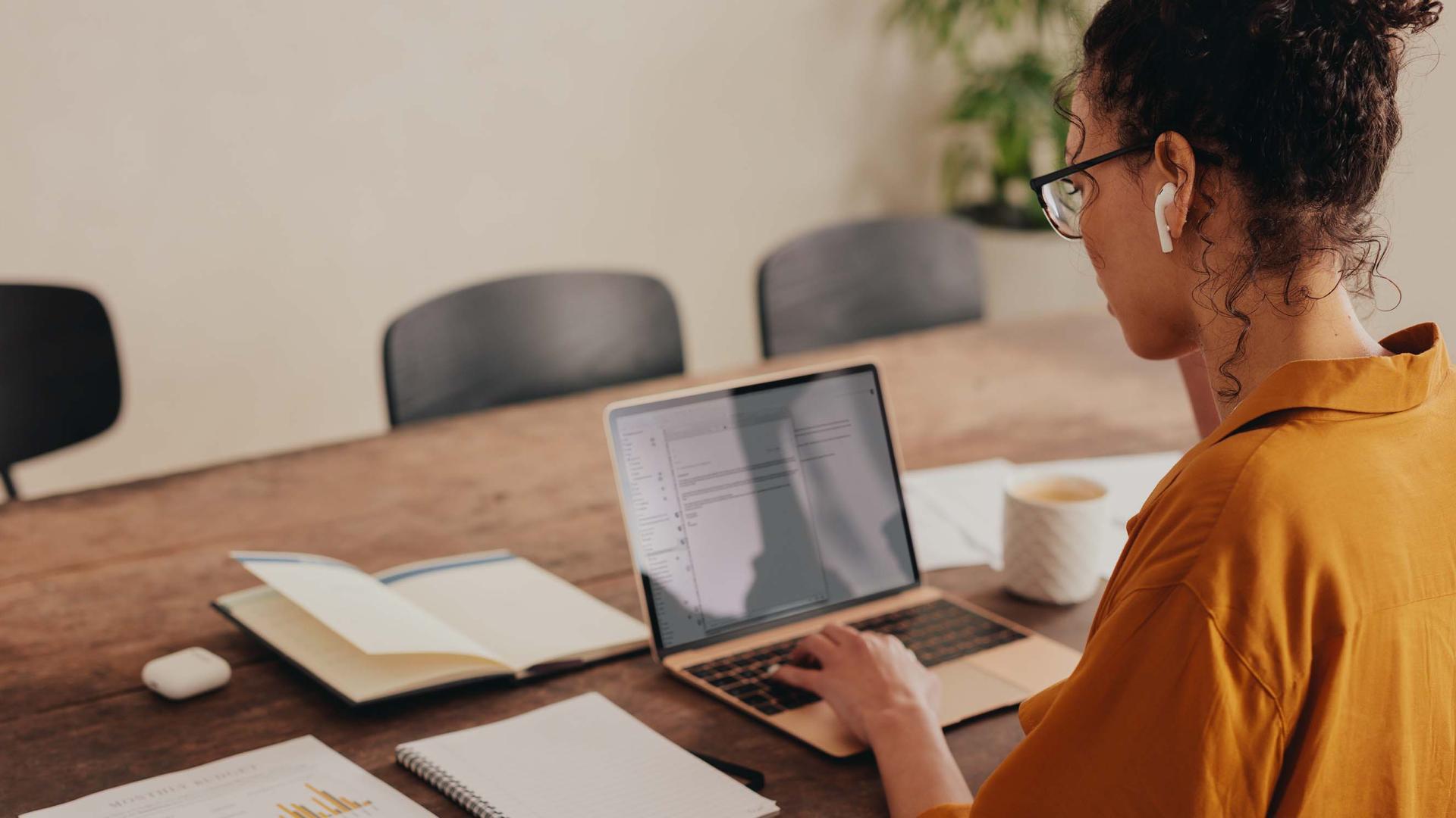 Woman working from home